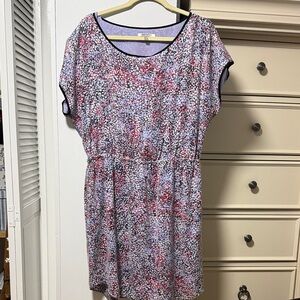 DKNY Pink and Purple Patterned sequin Dress